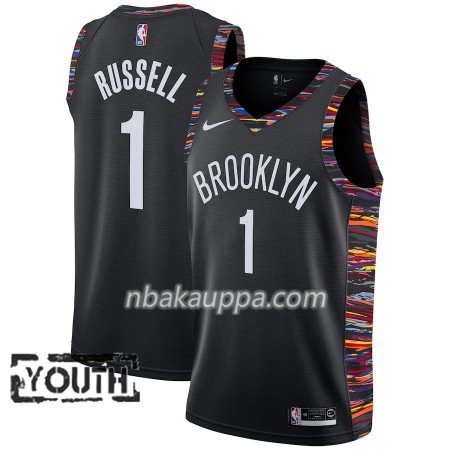 Brooklyn Nets D'Angelo Russell 1 2018-19 Nike City Edition Musta Pelipaidat Swingman - Lasten